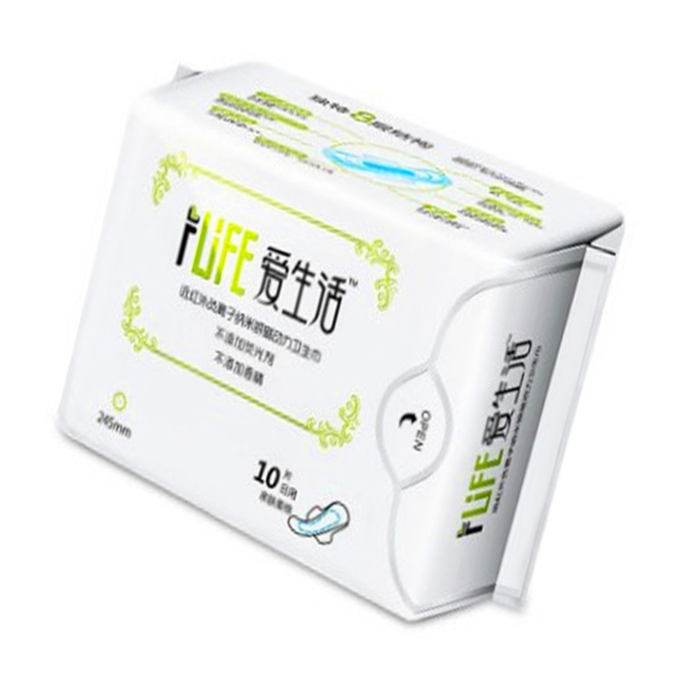 10包绿叶爱生活日用卫生巾10片装直销负离子棉柔亲肤