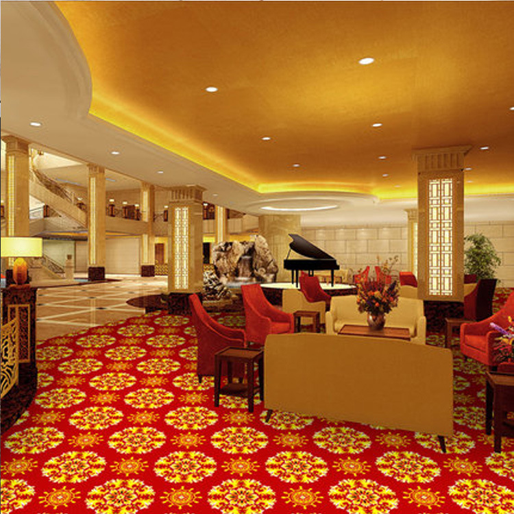 威尔顿地毯酒店宴会厅多功能厅地毯经纬编织8毫米厚耐磨阻燃地毯