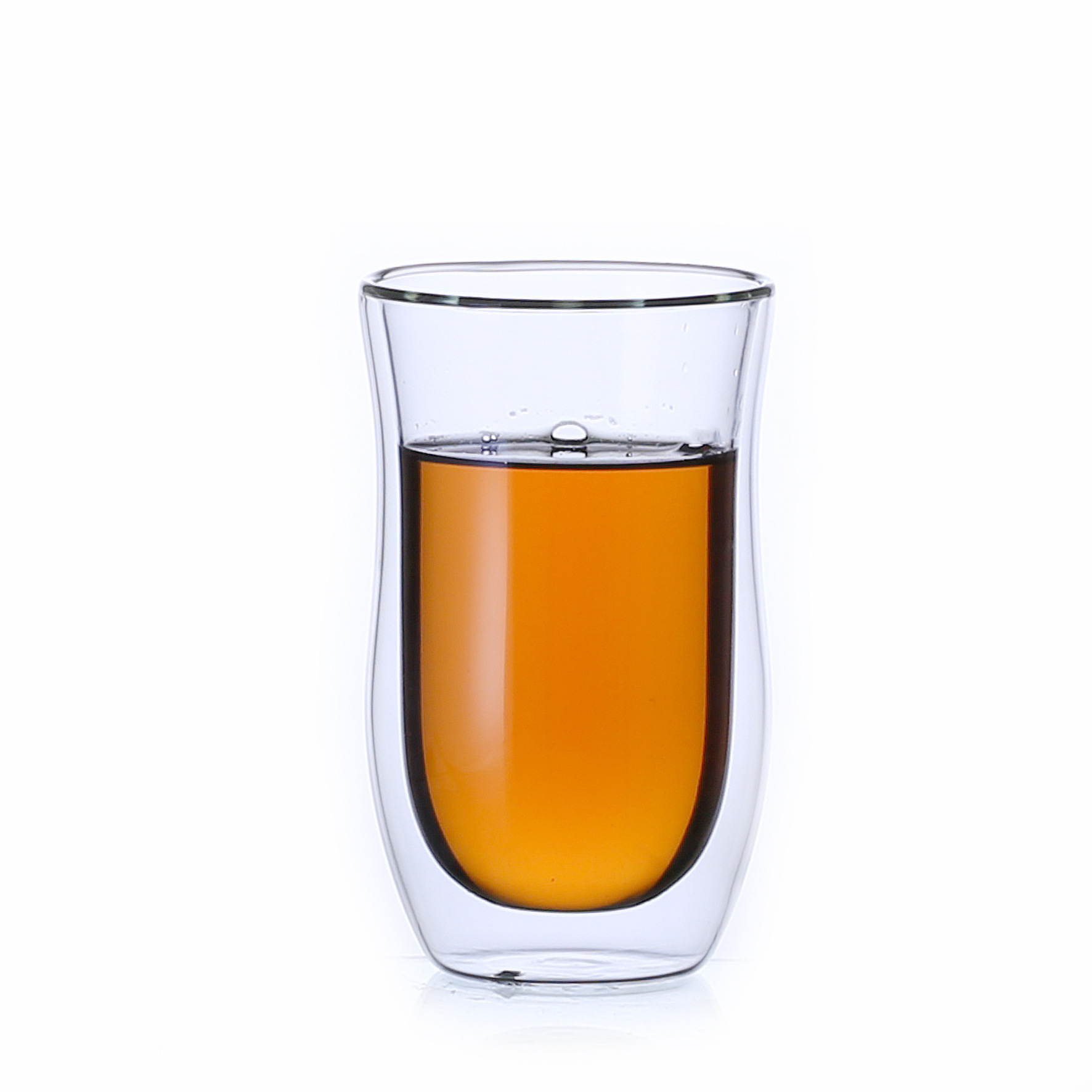 【特价带logo尾货】双层隔热透明玻璃杯创意咖啡杯果汁杯饮料杯子