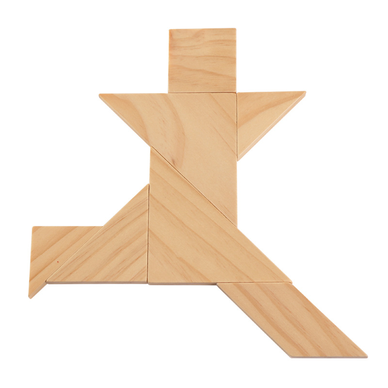 【云创优品】儿童原木色七巧板几何玩具拼图 宝宝早教益智力3