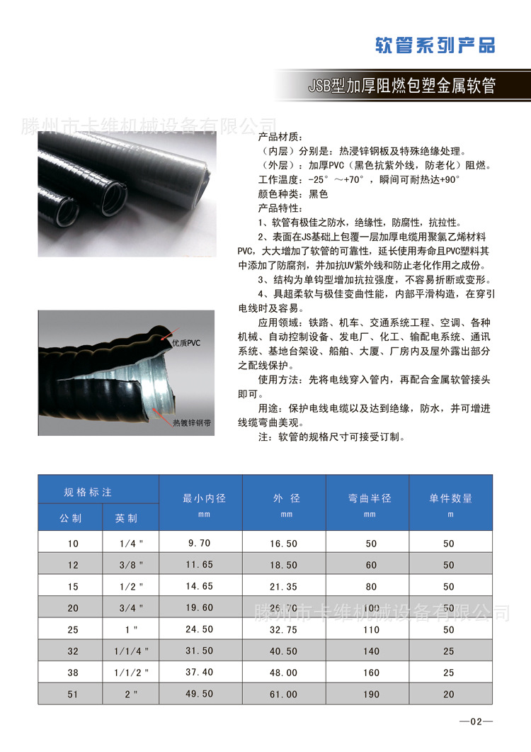 jsb加厚阻燃包塑金属软管Φ25穿线波纹管防爆304不锈钢编织护套管