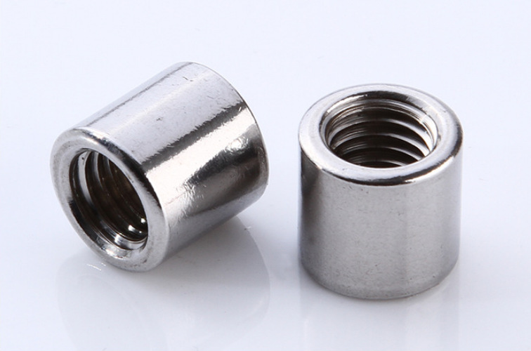 304不锈钢圆螺母 滚花圆螺母 圆柱螺母 圆形螺帽 圆型加长螺母