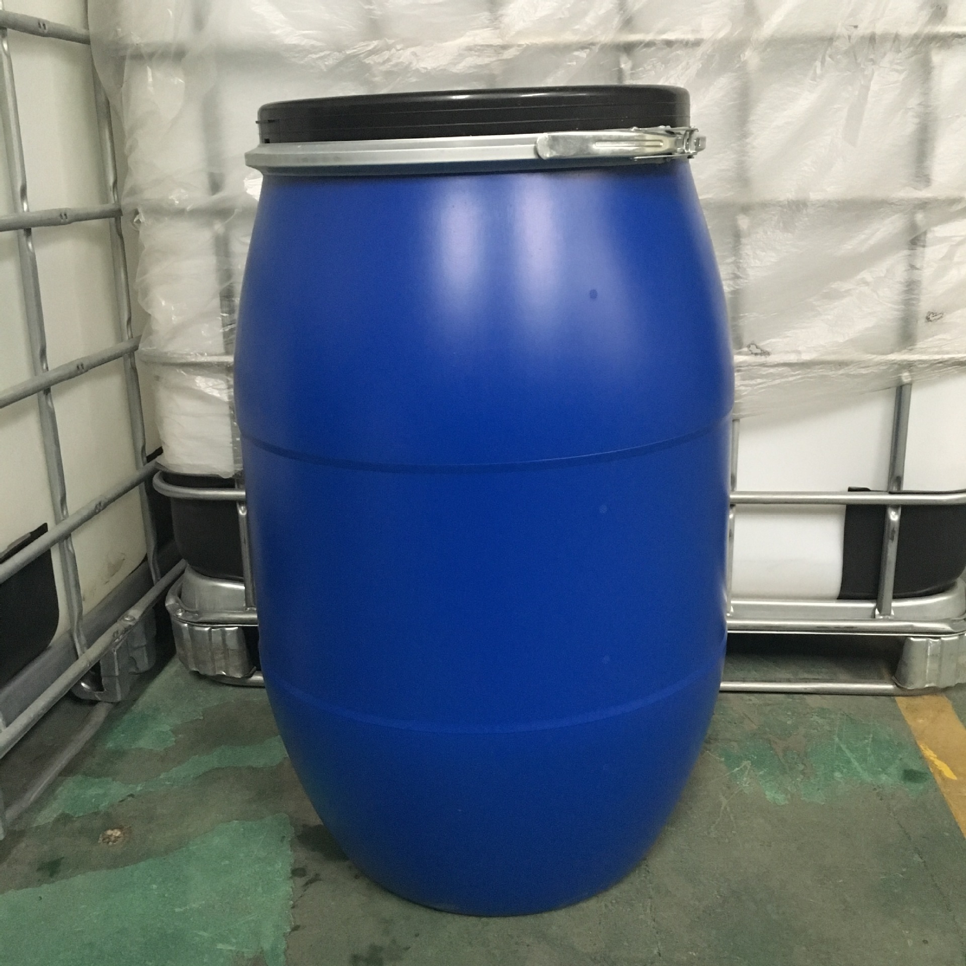 120l开口铁箍桶125升公斤kg大口塑料化工桶原料桶蓝园水油桶胶罐