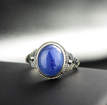 s925银饰品蓝晶石复古风泰银戒指个性时尚女款指环手饰批发-阿里巴巴