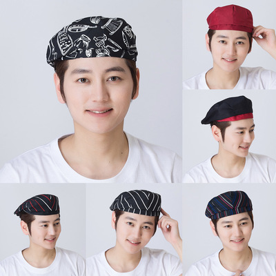 服务员帽子透气网厨师帽西餐贝雷帽前进帽麦当劳男女韩版工作餐饮