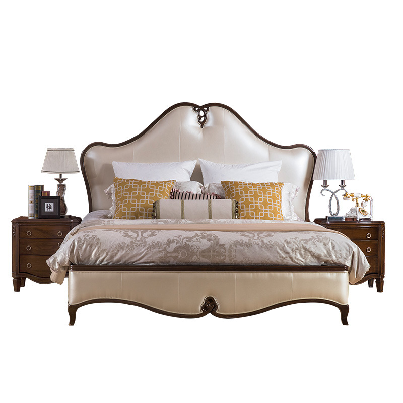 美威家具全实木床美式乡村田园风格双人床简约地中海18m卧室家具