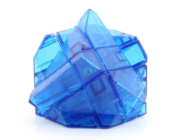 方寸三阶鬼魔魔方透明蓝色 顺滑3阶异形魔方 收藏益智玩具批发
