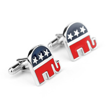 欧美饰品 美国共和党党徽袖扣金属大象袖钉 cufflinks 法式袖口扣