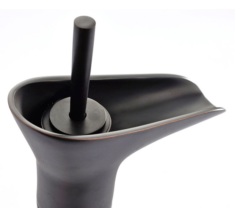 黑色黑古铜色台上盆加高冷热水龙头高酒杯款式2170k (1)