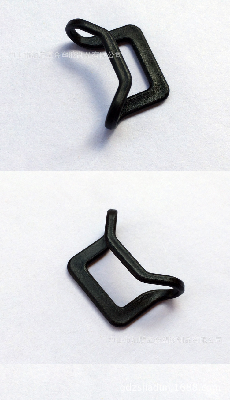 专业直供 黑色平板卡扣塑料万能扣环保u型塑料钩扣四角固定挂扣