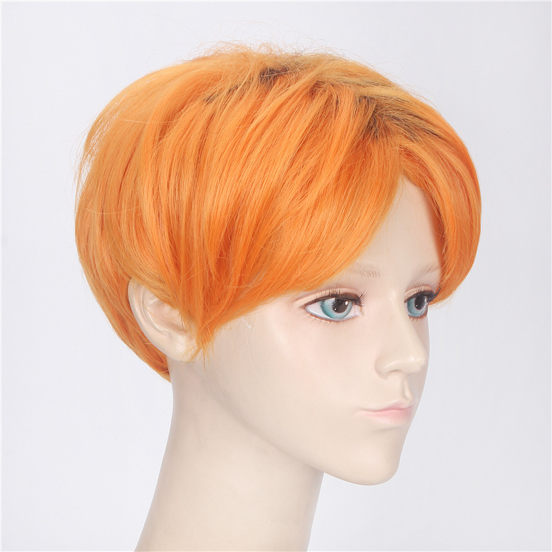 bigbang权志龙同款假发 帅气男士短发 cos橘色假发套 现货