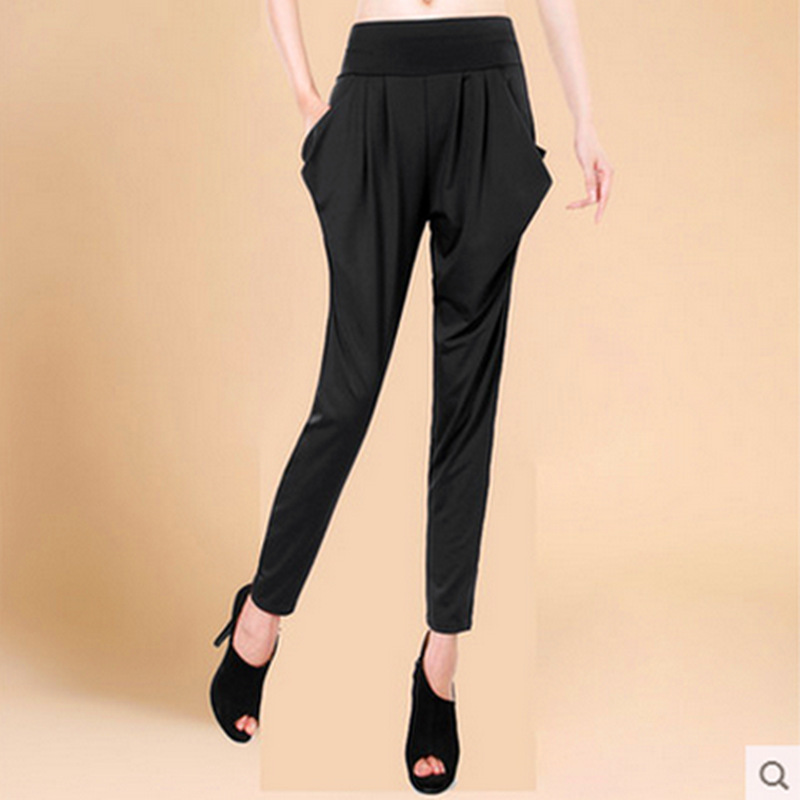 Harem Pants Spring/Summer Korean Style Ice Silk Stretch Skinny Women's Trousers Women's Casual Trousers plus Size Slimming Factory Direct Sales