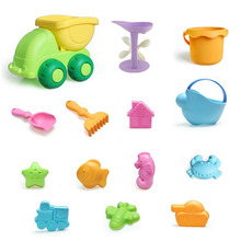 智乐跨境新品TPE软胶沙滩玩具套装耐摔宝宝洗澡戏水玩沙玩具