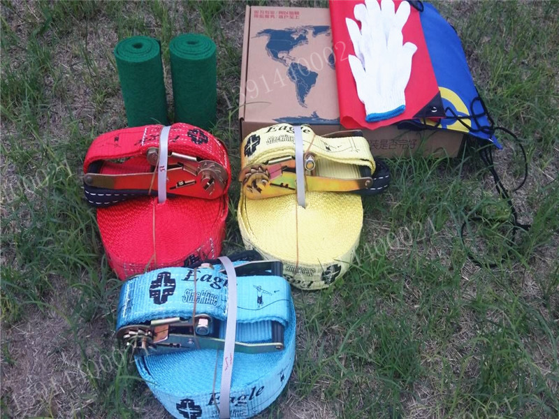 花式扁带出口新款极限运动走扁带 slackline走软绳 套装 平衡训练