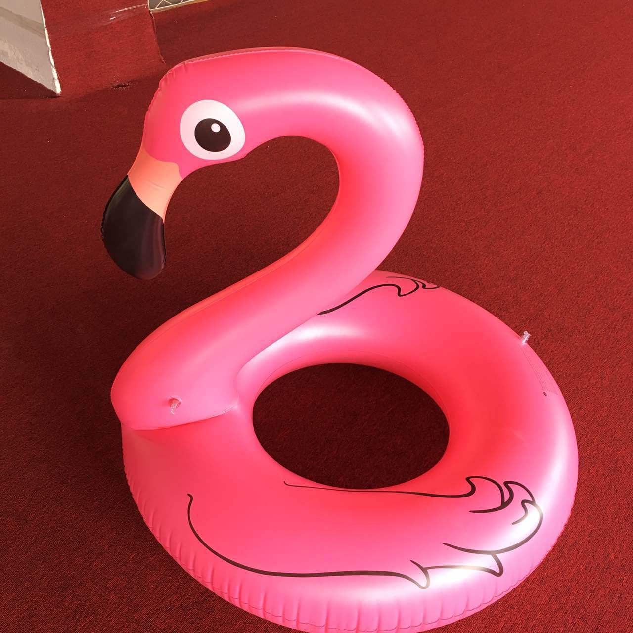 一件代发 90cm充气火烈鸟游泳圈 水上坐骑 加厚pvc救生圈 现货