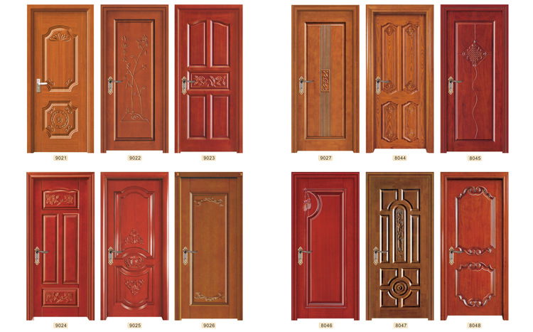 桃花芯原木门实木门非标定制房间门室内门实木烤漆门雕花扣线款