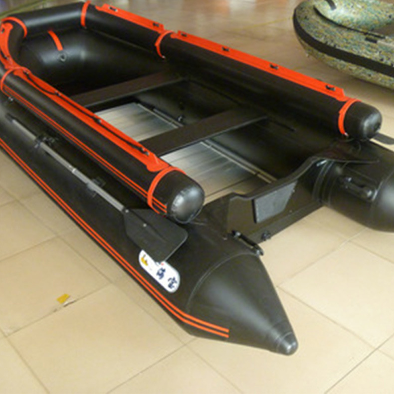 新款hibo海宝橡皮艇冲锋充气船增加浮筒4人6人铝合金底板钓鱼船