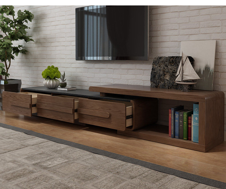 创意北欧火烧石电视柜大小户型简约现代客厅大理石茶几电视柜组合