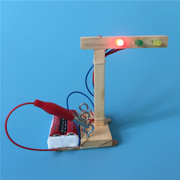 科技小制作电子灯 儿童玩具红绿灯 智力拼装手工制作diy手工材料