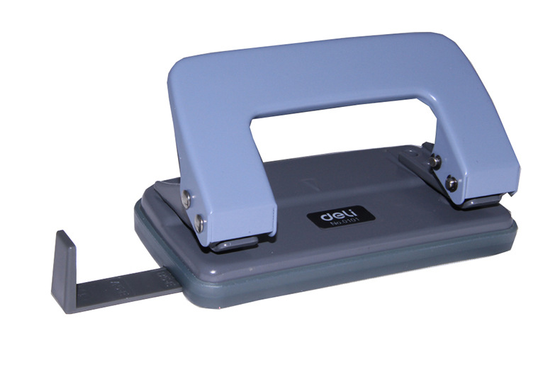 得力0101手动小型打孔机纸张装订打孔器12张桌面办公用品文件活页