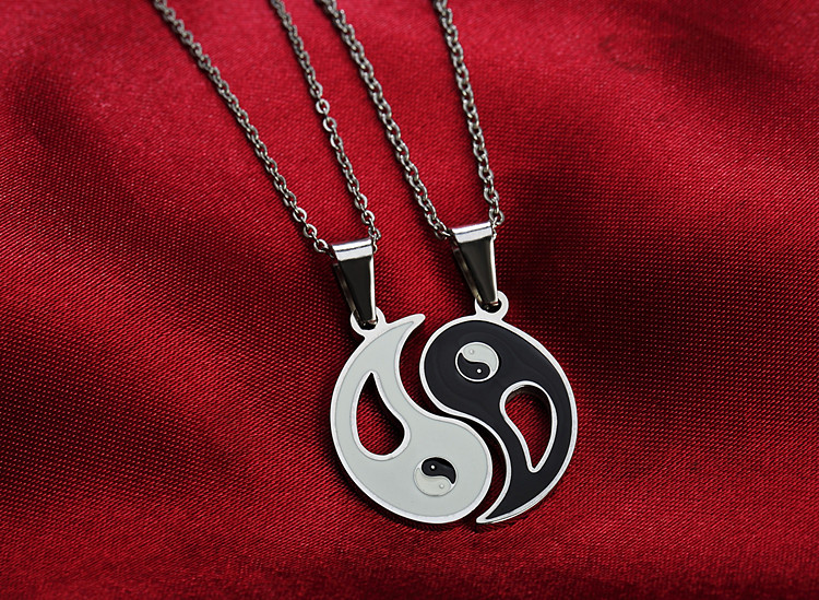 个性时尚创意阴阳八卦情侣项链 太极钛钢男女情侣吊坠 ha036