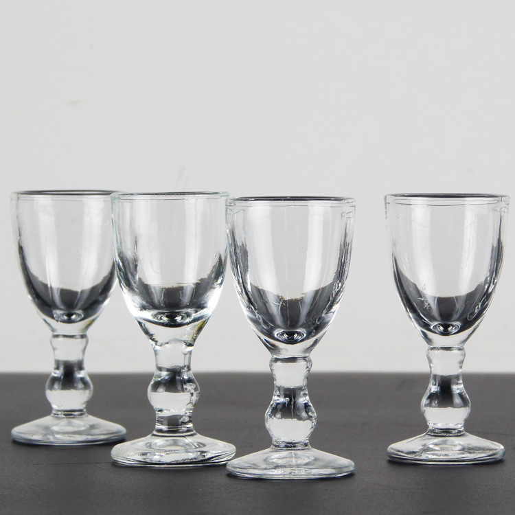 批发带珠白酒杯小烈酒杯一口杯高脚茅台杯15ml20ml25ml30ml小杯