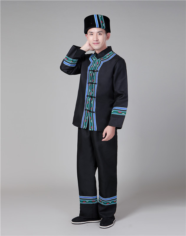 新款少数民族演出服成人苗族舞蹈服装壮族土家族傣族表演服装男装