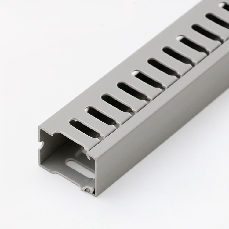 批发定制塑料pvc线槽阻燃开口u型配电箱柜走线槽pxc4030灰
