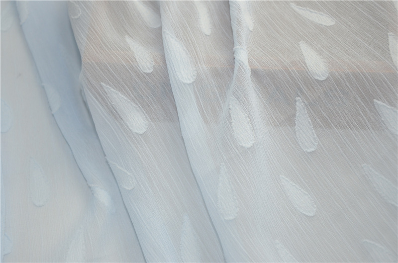 烧花雪纺剪花玻璃纱小雨点透明飘逸防晒服面料库存现货批发