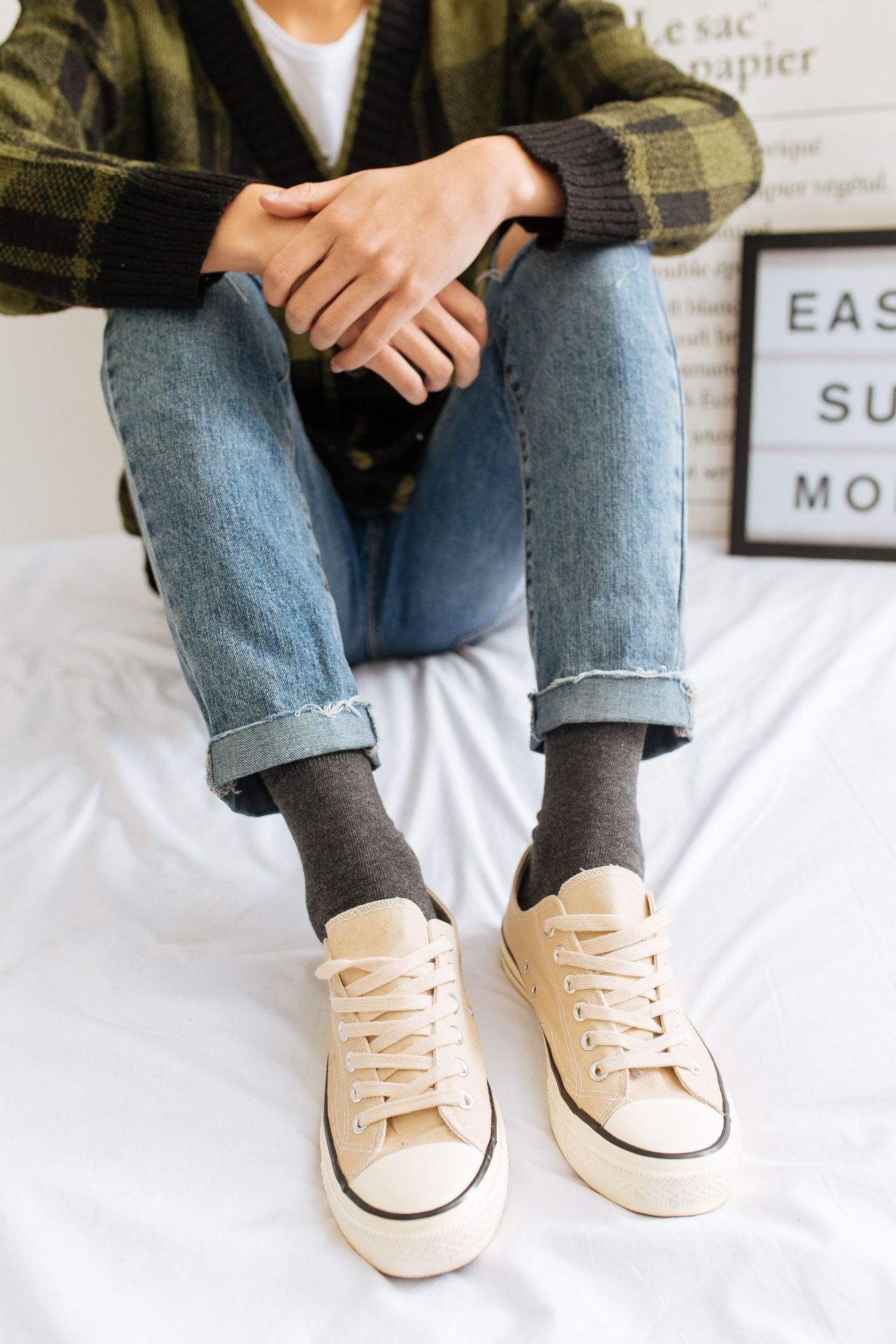 男士秋冬款上新中筒袜全棉男袜厂家批发