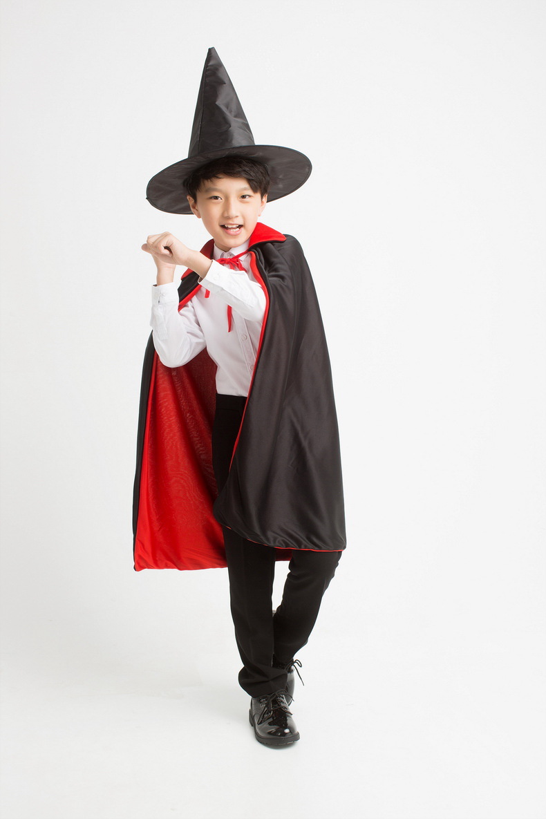 魔术师演出服衣服 儿童万圣节表演披风魔术帽巫师帽 魔术道具