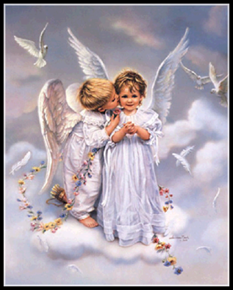 5d钻石画人物系列钻石绣 两个天使钻石画 客厅挂画十字绣