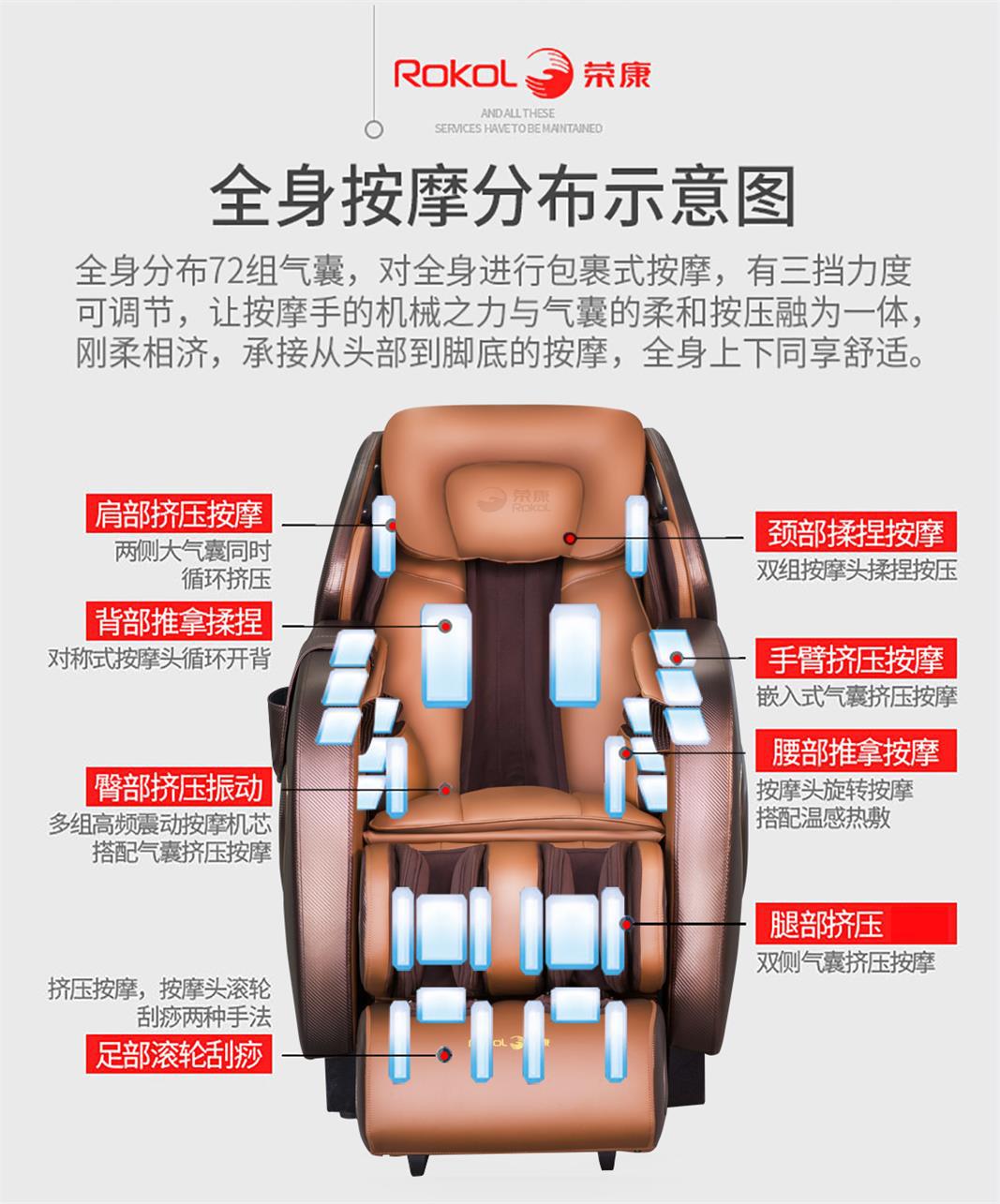 rk-7907s智慧大师按摩椅 2017新款按摩椅 济南荣康按摩椅 按摩椅