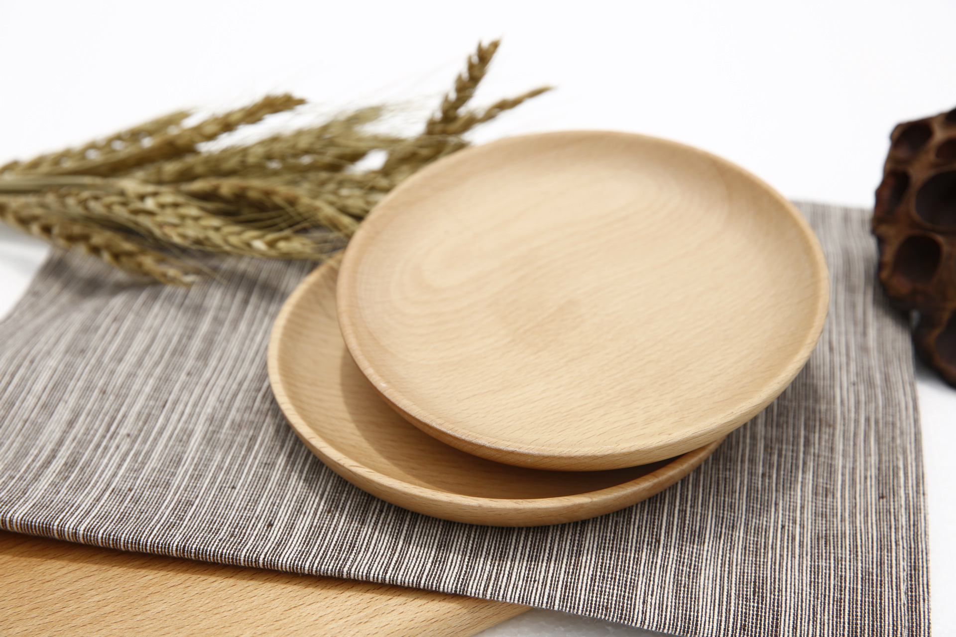 木质榉木盘子 茶盘水杯餐具木盘 创意水果盘木盘 日式批发餐具