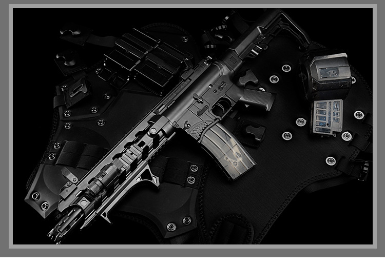 洛臣ar15水弹枪鲨鱼嘴下供弹m4电动连发儿童玩具枪男孩cs对战枪