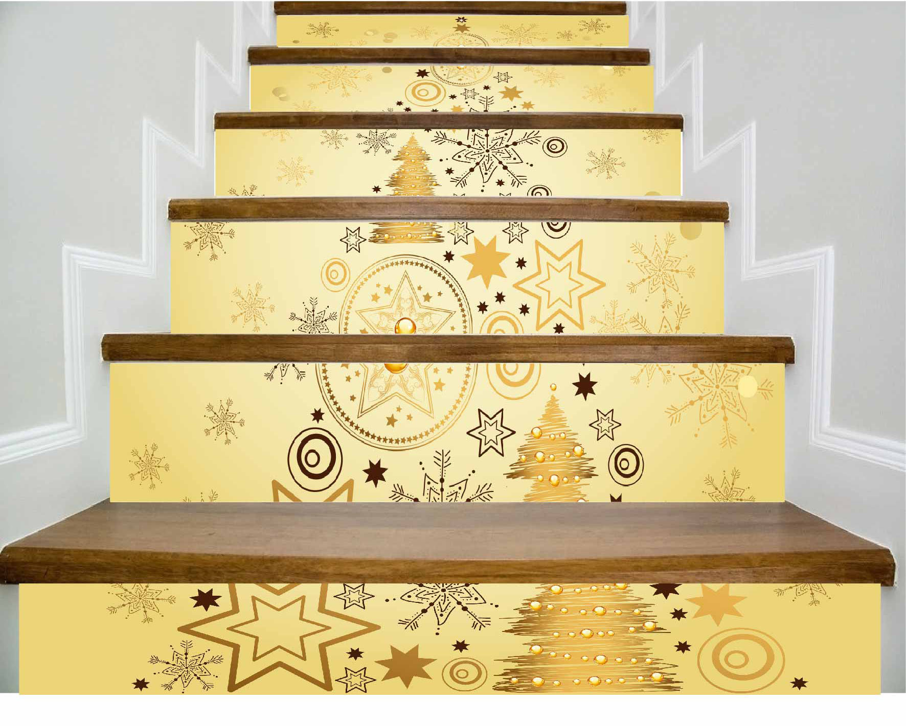 圣诞节新款居家装饰3d楼梯贴纸自粘高清台阶地贴可移墙贴lt046