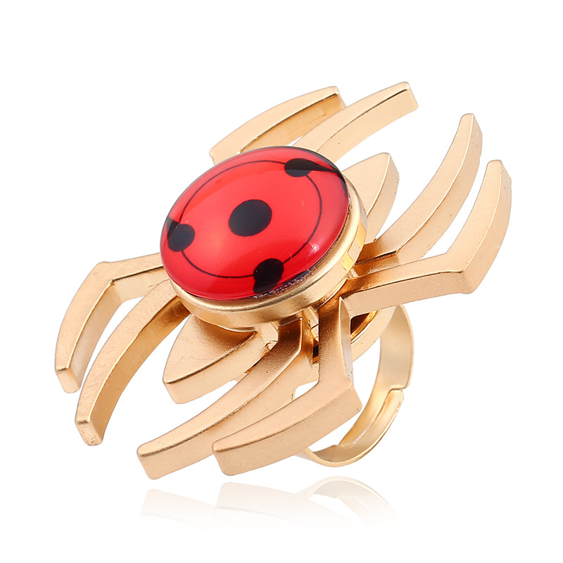 戒指陀螺 欧美新款创意宝石戒指陀螺 蜘蛛旋转戒指陀螺 厂家直销