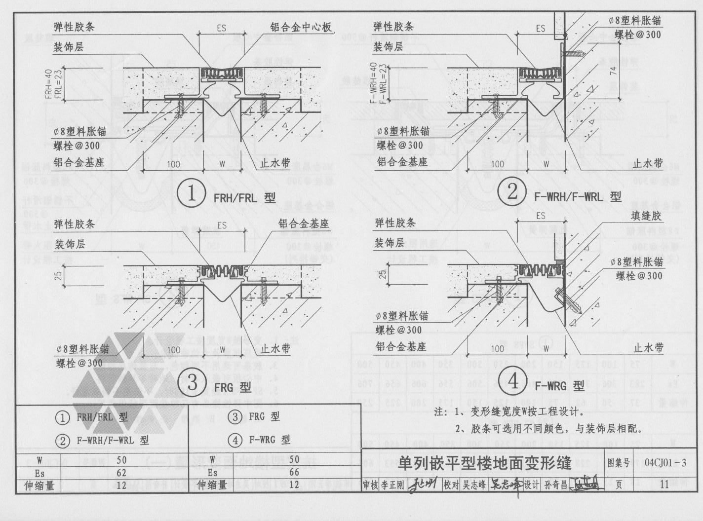 地面变形缝 单列嵌平型(平面)frh/frl铝合金伸缩缝 厂家批发
