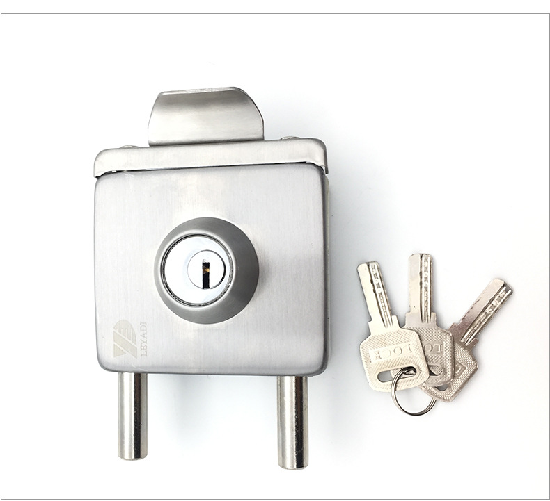 免开孔无框玻璃门锁 办公室单门不锈钢玻璃门锁 不锈钢中央锁