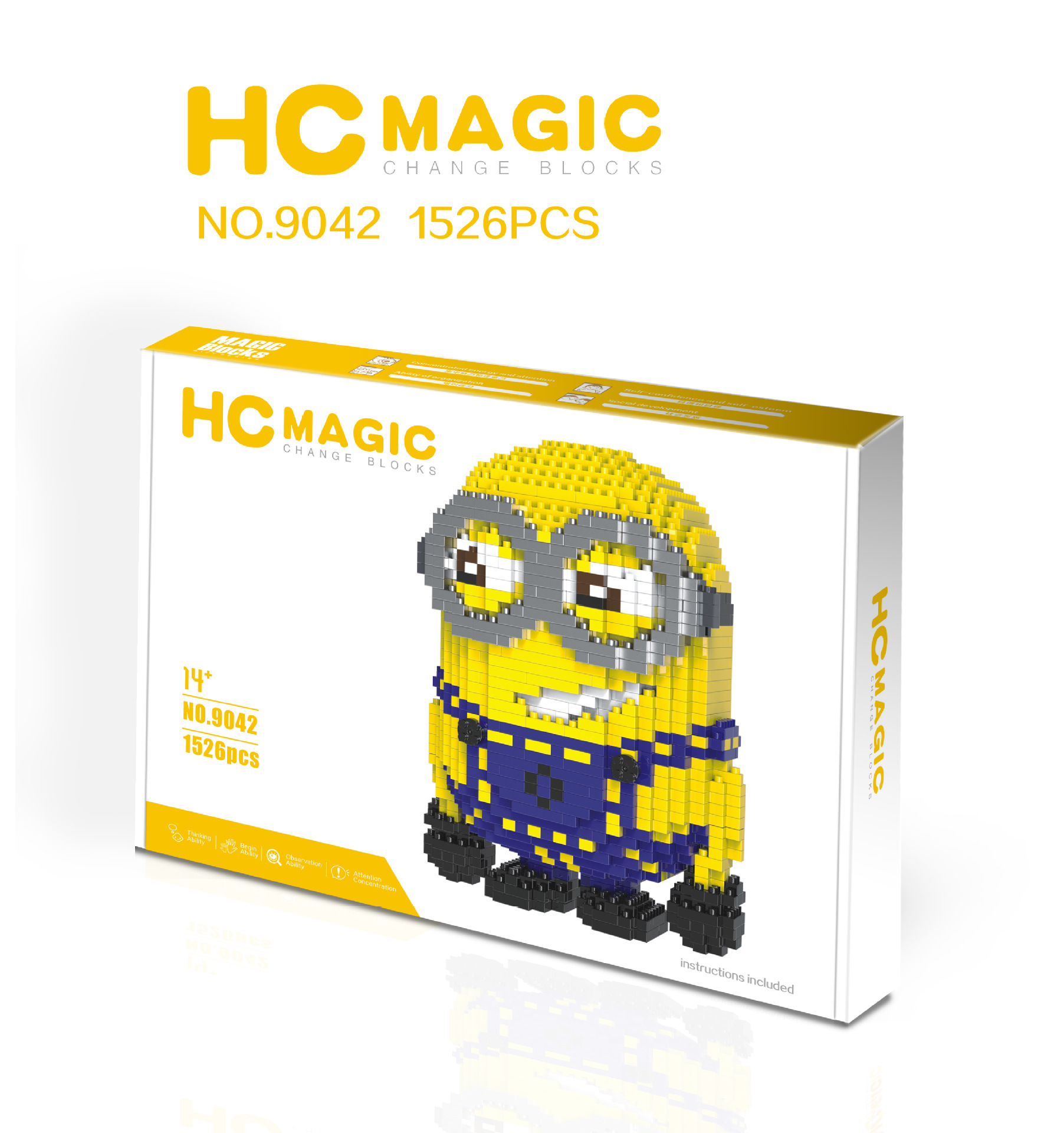 hc 积木 嬉仔 益智 儿童 钻石 拼插 颗粒 塑料 创意 礼物 小黄人