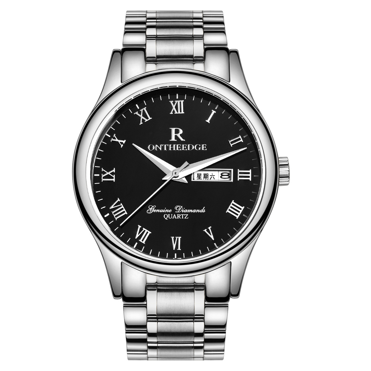 ontheedge瑞之缘rzy010石英防水男士商务手表女精钢带腕表