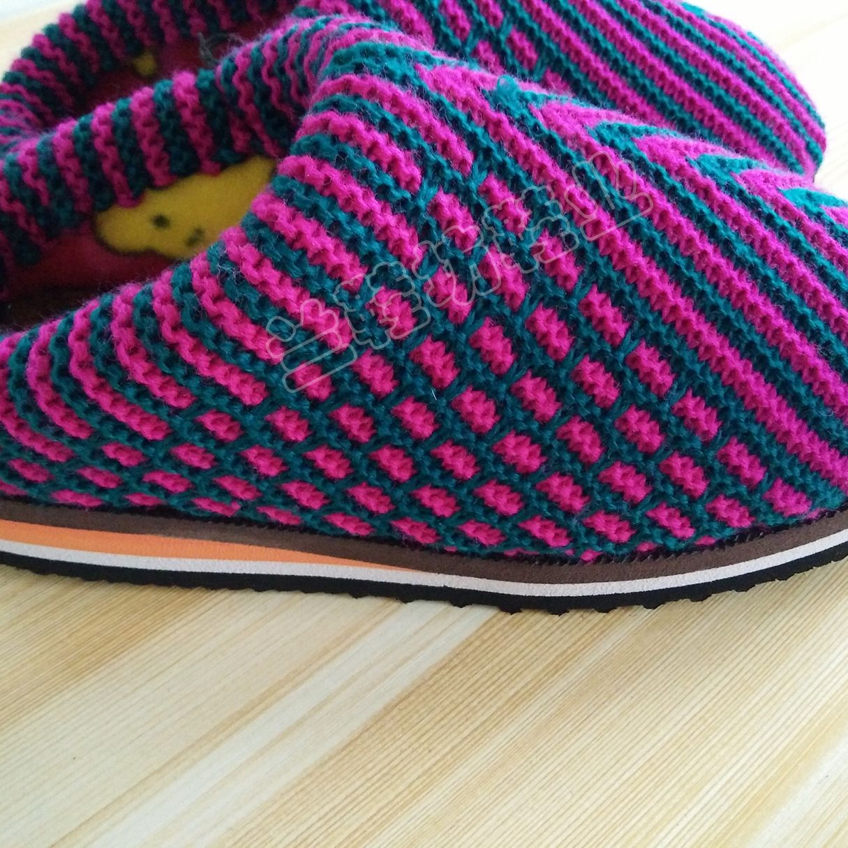 女式低帮太阳花拖鞋 手工编织毛线棉鞋 加厚保暖棉拖鞋厂家批发