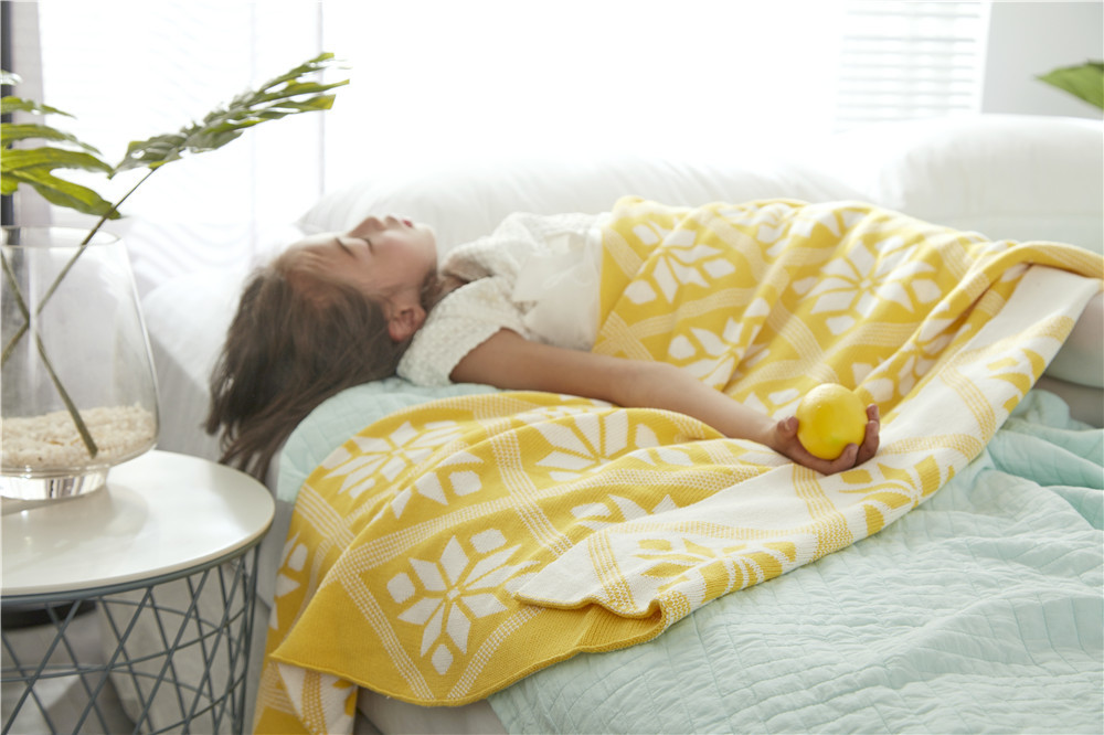 全棉ins同款儿童毯 婴儿针织毛毯儿童盖毯 宝宝抱毯织毯空调毯