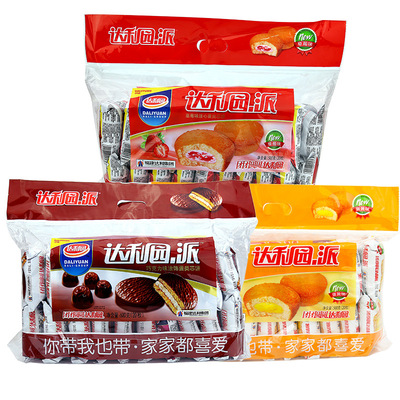 达利园早餐蛋糕糕点注心蛋黄派草莓派500g8袋