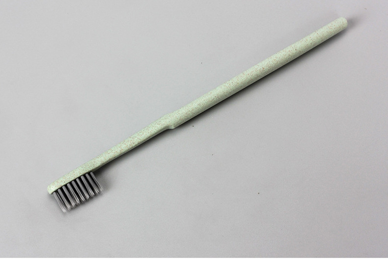 现货超市单支装绿色小麦秸秆牙刷成人软毛牙刷环保竹炭牙刷批发