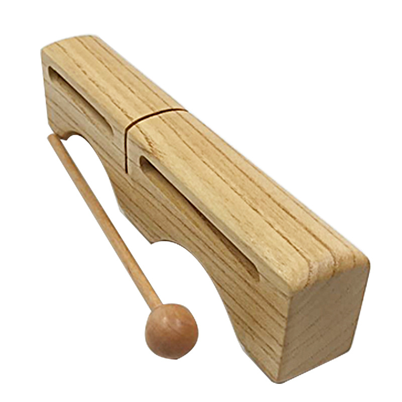 精品奥尔夫打击乐器双木枕早教儿童音乐教具小号木梆子大号木梆子