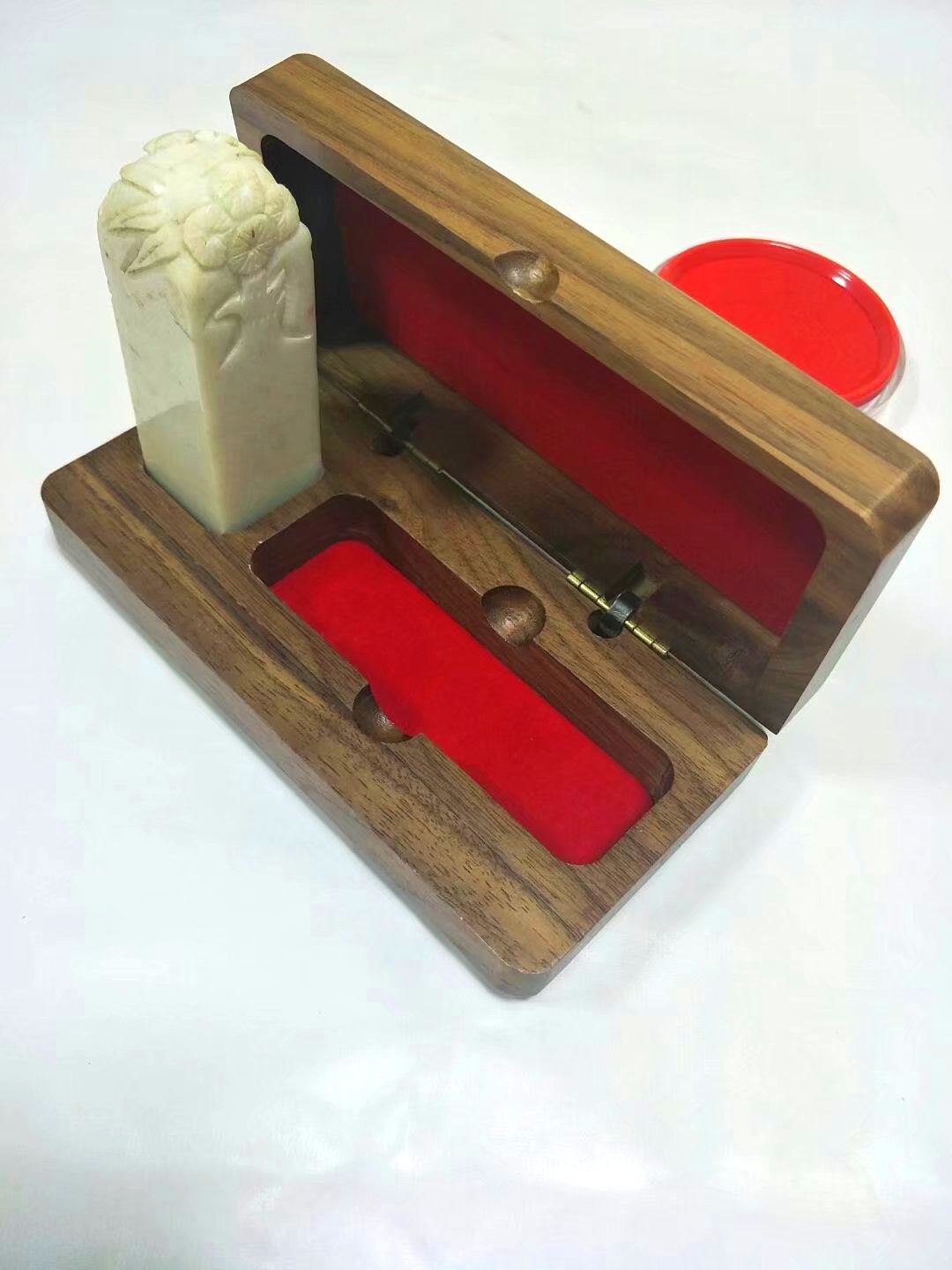 批量定制印章盒公章盒黑胡桃木公司印章高端礼品盒