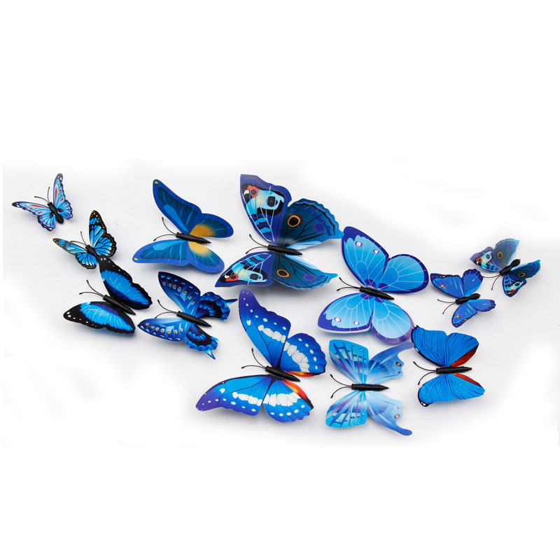 Three-Dimensional Magnet Butterfly with Foam Double-Sided Adhesive Creative Home Decoration Refridgerator Magnets Color Flying Butterfly with Body