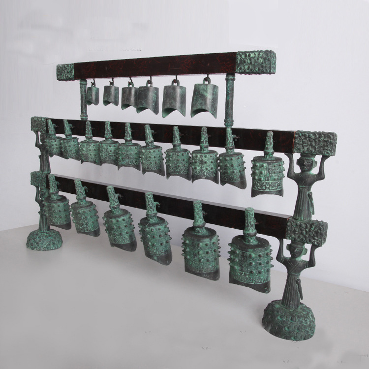 定制青铜器编钟仿古摆件古乐器 曾侯乙编钟编磬婚庆景区摆件道具