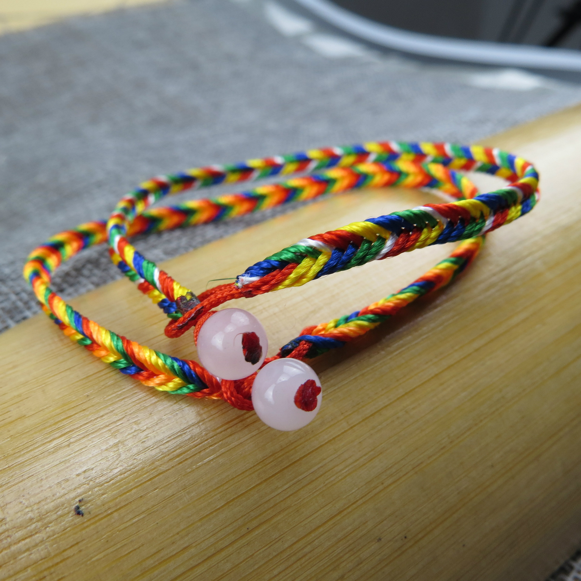 纯手工编织五色线手链 五月节五彩手绳批发 端午节幸运绳
